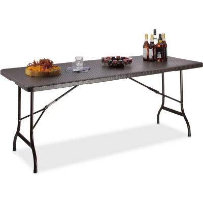 Afbeelding van Relaxdays tuintafel inklapbaar eettafel campingtafel picknicktafel biertafel bruin
