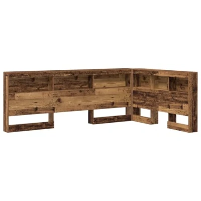 Afbeelding van vidaXL Opberghoofdbord met plank hoofdeinde opslag Oud hout 120 cm Bewerkt