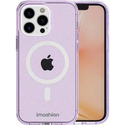 Afbeelding van imoshion Hoesje Geschikt voor iPhone 14 Pro Sparkle Backcover MagSafe Paars