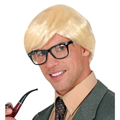 Afbeelding van Widmann Hippie Kostuum Jaren 60 Pruik Donkerblond Hendrik Blond Carnavalskleding Verkleedkleding