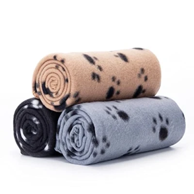 Afbeelding van Nobleza 3 x zachte pluche deken, voor honden, katten, wasbaar, konijnen en andere huisdieren, fleecedeken, dieren, 160 100 cm