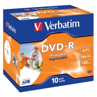 Afbeelding van Verbatim (43521): DVD R 16x 10 pack: Printable Optical Media