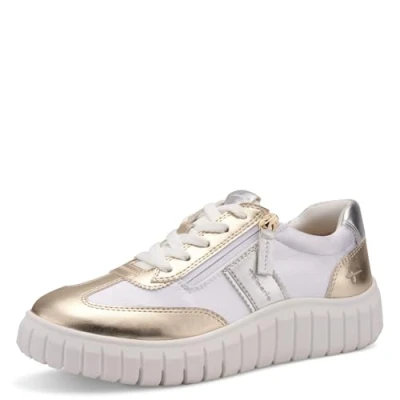Afbeelding van TAMARIS Comfort Comfortabele damessneakers goud/zilver 37 EU, Goud, Zilver, EU