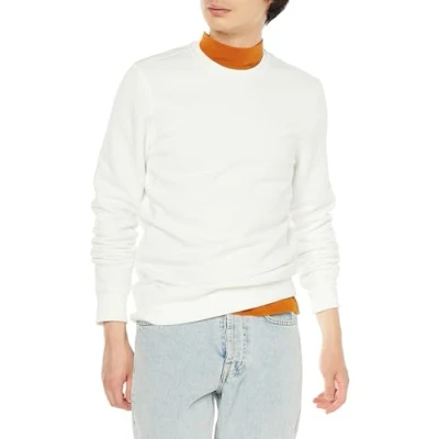 Image de Amazon Essentials Sweat shirt à col rond en polaire (grandes tailles disponibles) Men&#039;s, Blanc Cassé, M