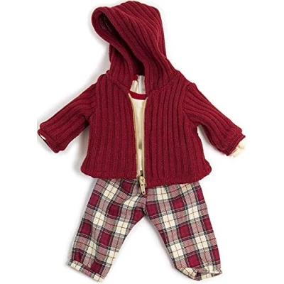 Afbeelding van Miniland Poppenkleding Winter Wit/bordeaux 3 delig