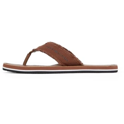 Afbeelding van Tommy Hilfiger Pantoffels, Heren, Maat: 45, Winter cognac Katoen