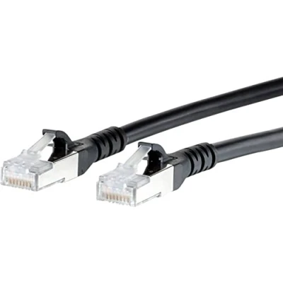 Afbeelding van Metz Connect 130845A000 E RJ45 Netwerkkabel, patchkabel CAT 6A S/FTP 10.00 m Zwart Snagless 1 stuk(s)