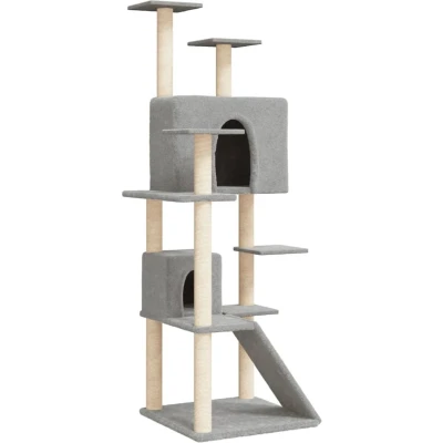 Afbeelding van Kattenmeubel met sisal krabpalen 153 cm lichtgrijs