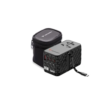 Image de Verbatim Charge &#039;n&#039; Travel Adaptateur secteur GaN III, universel 85 Watt 10 A Power Delivery 3.0 + PPS, QC 4.0, 3.1, 4.0+ 4 connecteurs de sortie (24 pin USB C, USB)