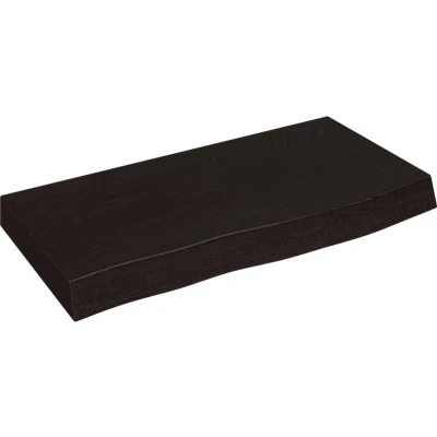 Afbeelding van Wastafelblad 60x30x6 cm behandeld massief hout donkergrijs