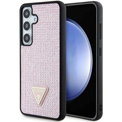 Afbeelding van Guess Rhinestones Triangle Logo Back Case Geschikt voor Samsung Galaxy S24 Plus (S926) Roze