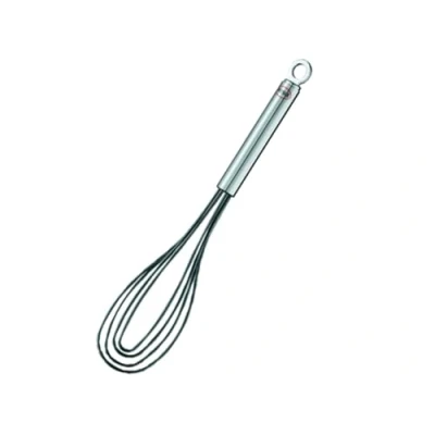 Image de Fouet plat acier inoxydable/silicone Noir : 27 cm
