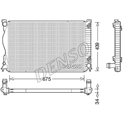 Afbeelding van DENSO DRM02028 Radiateur 675 461 34 AUDI: A6 C6 Saloon, Avant
