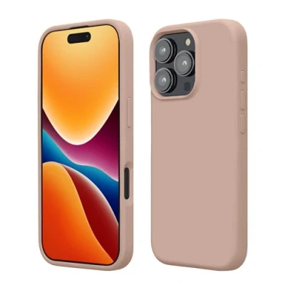 Afbeelding van kwmobile telefoonhoesje geschikt voor Apple iPhone 16 Pro Max Hoesje met siliconen coating Smartphone case in oudroze