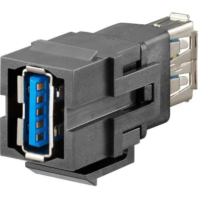 Afbeelding van USB Keystone A 3.0 Adapter, Koppeling, dubbel KMK rw 17010650 Rutenbeck 1 stuk(s)