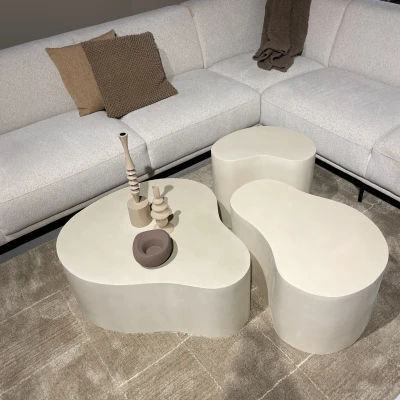Afbeelding van D Brix Salontafel Organic Sandy 85cm Beton / MDF
