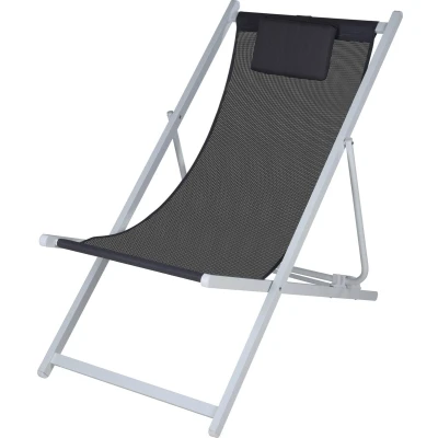 Afbeelding van Outdoor Strandstoel Aluminium vouwstoel ligstoel campingstoel Grijs