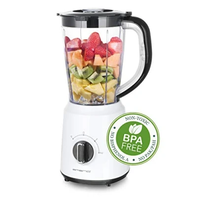 Afbeelding van Emerio Blender BL 124816 BPA vrij Crush Ice functie 1,5 liter tank 2 snelheden + pulsfunctie roestvrijstalen messeneenheid veiligheidsschakelaar vaatwasmachinebestendig