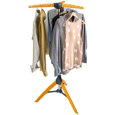 Afbeelding van Tatkraft PALM Stevig Ruimtebesparend Inklapbaar Droogrek Opvouwbaar Staand Kleding Wasdroogrek Was Droger Rek Wasrek Hangrek Voor 42 Hangers Droogtoren 2 Volle Wastrommels Badkamer/Balkon/Binnen/Buiten Opklapbaar