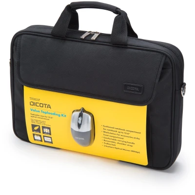 Afbeelding van Dicota laptoptas Value Toploading Kit, voor laptops tot 15,6 inch, inclusief muis, zwart