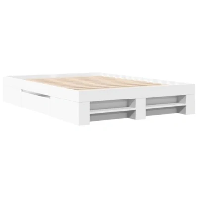 Image de vidaXL Cadre de lit sans matelas blanc 140x190 cm bois massif3104849