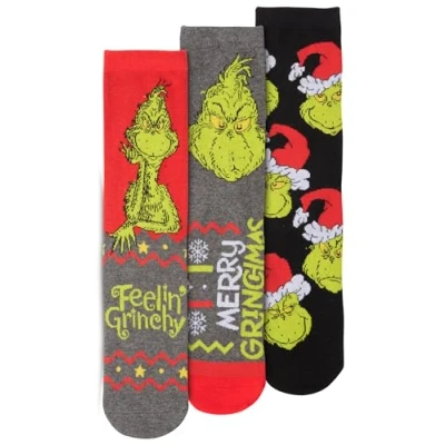 Afbeelding van United Labels The Grinch Set van 3 paar sportsokken voor dames, maat 38 43, meerkleurig, 43 EU, Meerkleurig