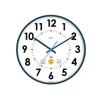 Image de Moniteur d&#039;air Orium Horloge analogique Quaelis 15 Capteur CO2 11344 Blanc et Gris