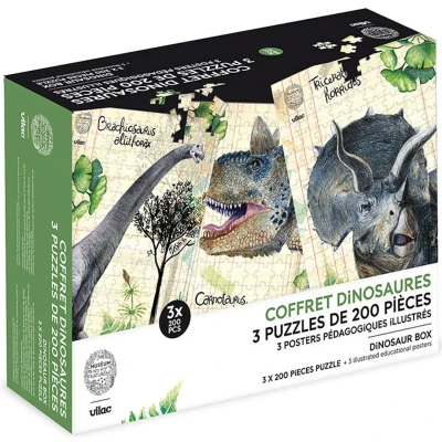 Afbeelding van Vilac 3 dinosauruspuzzels 200st