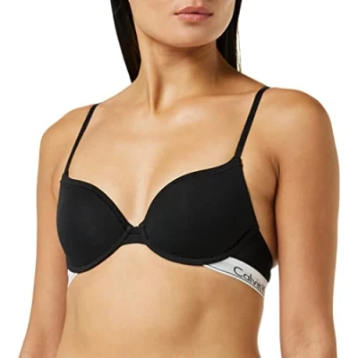 Afbeelding van Calvin Klein dames Modern T shirt bh met logoband in de kleur Zwart, maat: B70