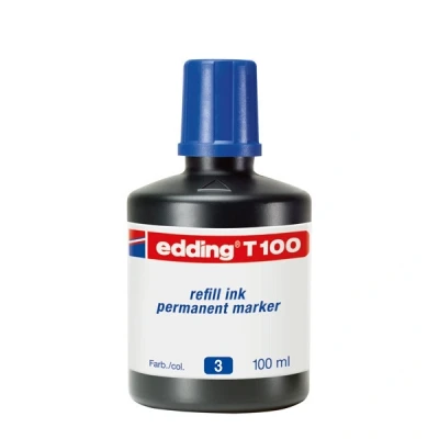 Image de edding encre de chine recharge T100, bleu, 100 ml pour la des marqueurs permanents No. 1, 400,404, 500, 550, 800, 850, 3000, 3300 et comfort