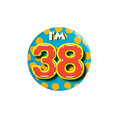 Afbeelding van I&#039;m 38 Button Jaar 5,5cm