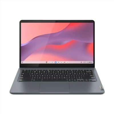Afbeelding van Lenovo Chromebook Plus IdeaPad Slim 3 14IAN8 met Google AI 14 inch Full HD laptop (Intel Core i3 N305, 8 GB RAM, 128 eMMC, Intel UHD Graphics, ChromeOS) toetsenbord AZERTY FR grijs