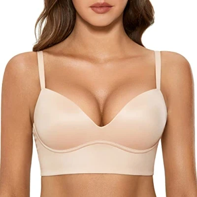 Afbeelding van DOBREVA Damesbeha, zonder beugel, gevoerd, push up, Beige