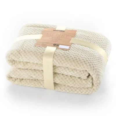 Afbeelding van DecoKing Henry Deken van microvezel, fleecedeken, zacht, sprei, Scandinavische stijl, beige, 220 x 240 cm