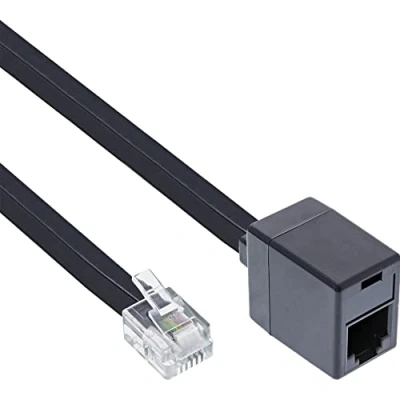 Afbeelding van InLine 18835 telefoonkabel 5 m zwart (5 m, RJ12, zwart, mannelijke connector/vrouwelijke connector)