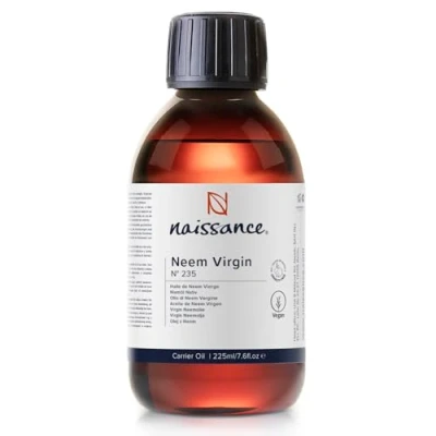 Afbeelding van Naissance Zuigdelijke Neemolie (nr. 235) 225 ml veganistisch voor haar, nagels, wenkbrauwen, hoofdhuid, huid, lichaam en tuinplant