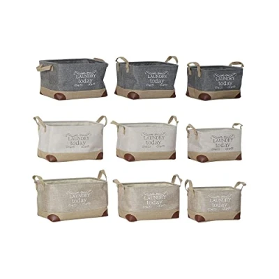 Afbeelding van Basket spelset DKD Home Decor Polyester (3 pcs)