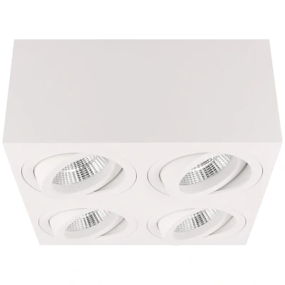 Afbeelding van Yphix Palermo Opbouwspot Vierkant 4 Lichtpunten Kantelbaar 160x160mm Wit