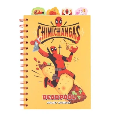 Afbeelding van Grupo Erik Projectboek A5 met 4 tabbladen Marvel Deadpool notitieboek tabbladen, projectplanner, notitieblok merchandise geschenken
