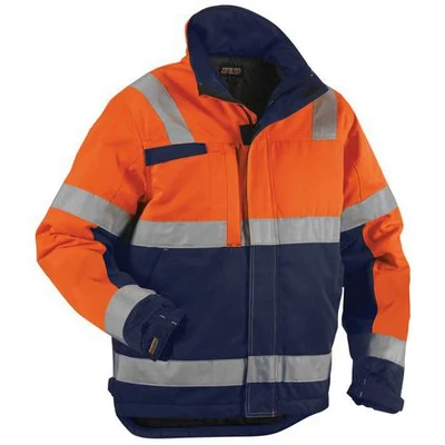 Image de Veste hiver haute visibilité orange fluorescent/marine, résistant