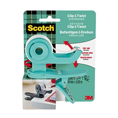 Afbeelding van Plakbandhouder Scotch Clip C19 donkergrijs + 1rol magic tape 19mmx8.89m