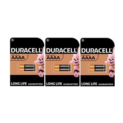 Afbeelding van 6 x Duracell AAAA alkaline batterijen (3 lampen met 2 batterijen)