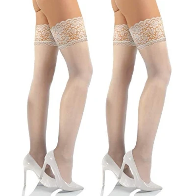 Afbeelding van sesto senso Kousen voor dames, 1 of 2 paar, 15 denier dunne kousen, stuks, wit
