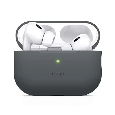 Afbeelding van Elago Siliconen beschermhoes compatibel met Apple AirPods Pro 2e generatie (2022 beschermhoes, led aan de voorkant, draadloze ondersteuning (Fónce)