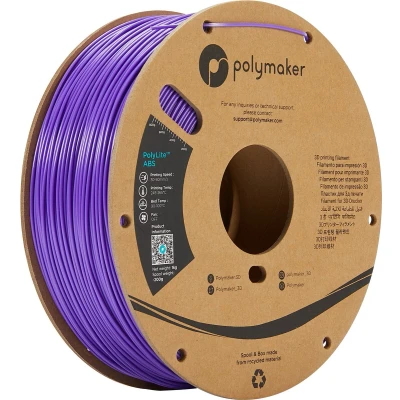 Afbeelding van Polymaker PE01008 PolyLite ABS filament, geurloos, 1,75 mm, 1000 g, lila, 1 stuk