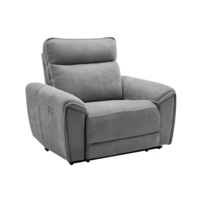Afbeelding van Vente unique Elektrische relaxfauteuil van grijze stof DJARALO L 120 cm x H 106 D 96