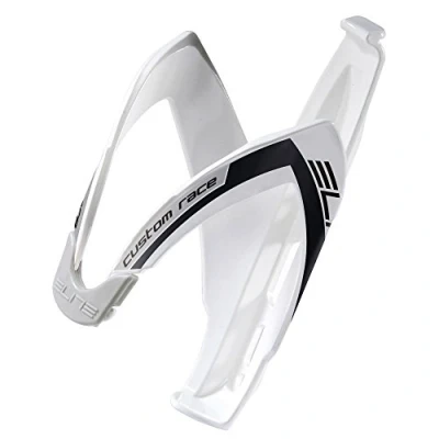 Afbeelding van ELITE Bidonhouder Custom Race Glossy White Black Logo
