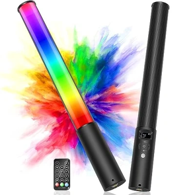 Afbeelding van LUXCEO RGB led lichtstrip, lichtbuis, helderheid instelbaar van 0 tot 100%, CRI 2500K 6500K 95+, ingebouwde batterij, 12 lichtscènes voor Tiktok, YouTube, Vlog, fotografie