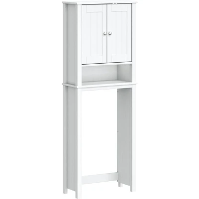 Afbeelding van Toiletmeubel BERG 60x27x164,5 cm massief hout wit