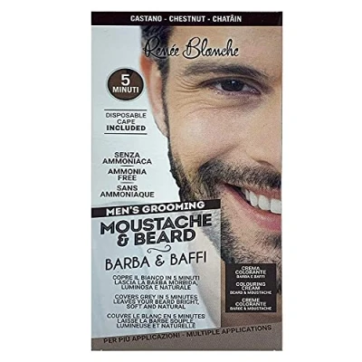 Afbeelding van Renee Blanche Haarverf voor baard en snor, kastanjebruin, 20 ml, tube kleurstof + ml ontwikkelaar 10 shampoo